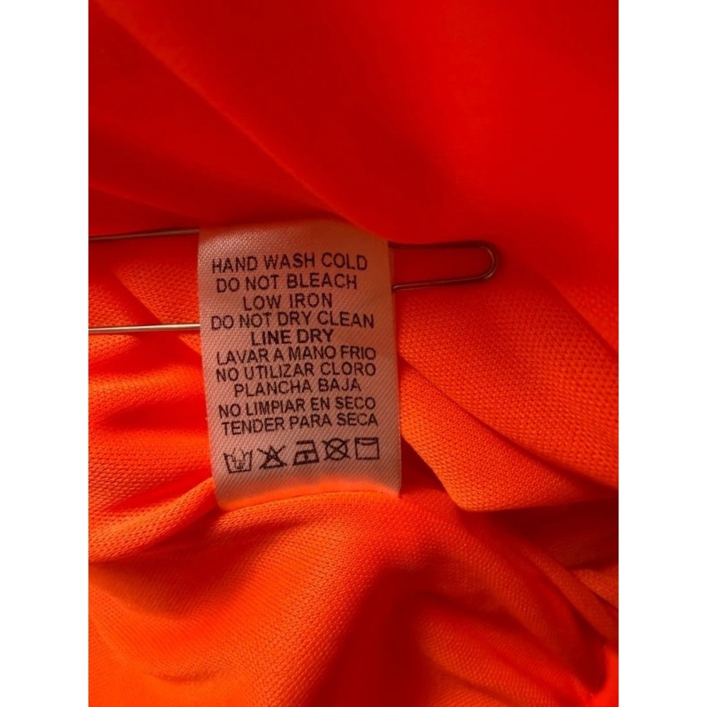 36points Women's M Orange High Shine Cropped Puffer Jacket Wet Look Y2K - Picture 10 of 11